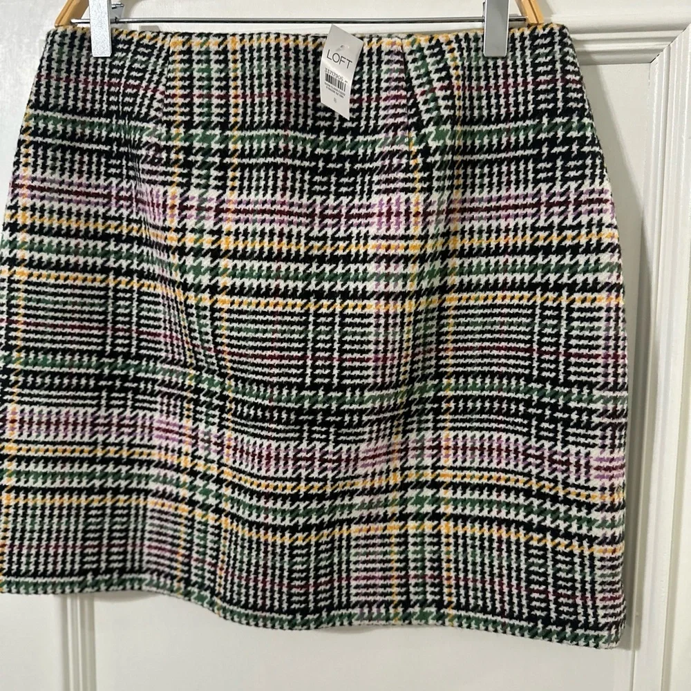 Loft Multicolor Plaid Mini Skirt - Picture 2 of 3